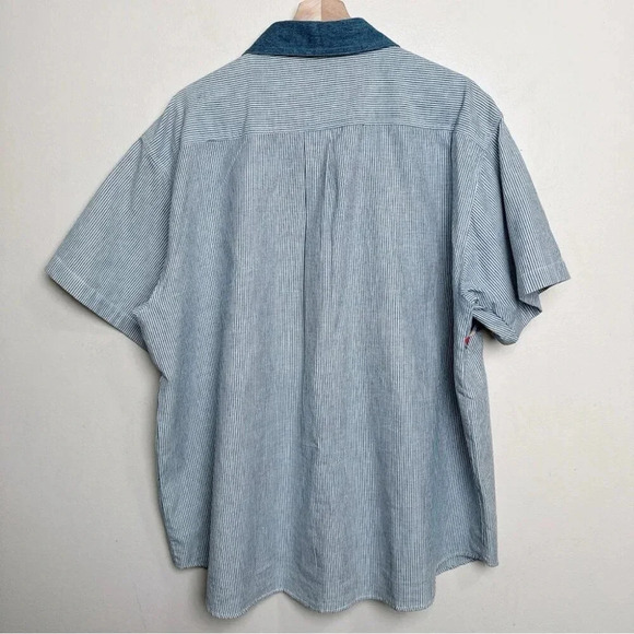 Victoria Jones  Woman 22W Short Sleeve Cotton Button Shirt Embroidery Cottage - Picture 11 of 12